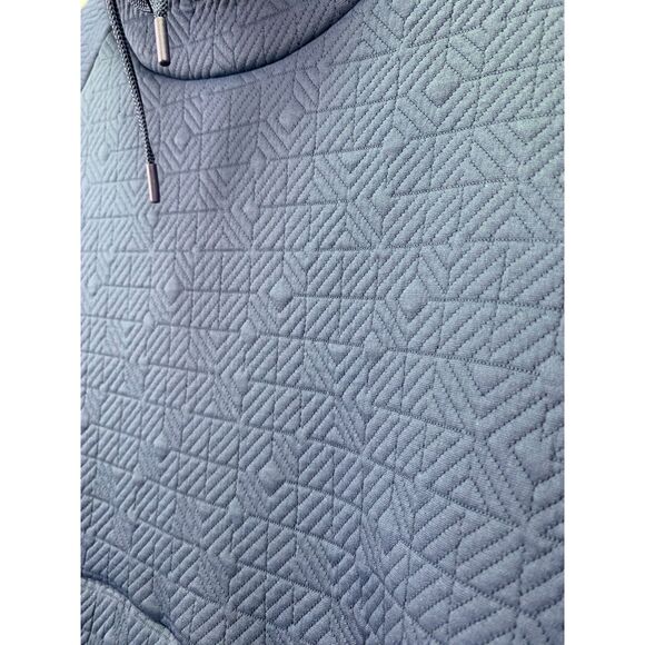 ATHLETA SMALL WOMEN'S QUILTED JACQUARD COWL ATHLETIC ELEVATION PULL OVER BLUE - Picture 8 of 15